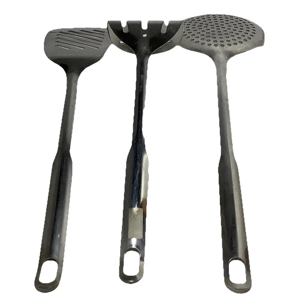 3 Pieces Kitchen Cooking‎ Utensils Set Stainless Steel Spoons Spatula Rice Spoon